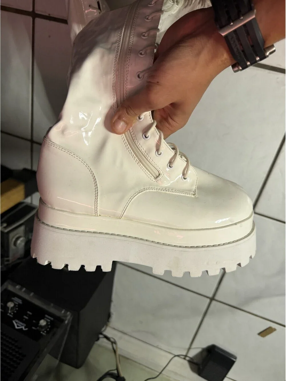 Dolls Kills Thigh-high Platform Boots White Size 19M